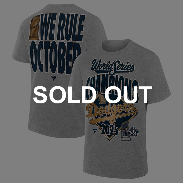Fanatics 2025 ロサンゼルス・ドジャース ワールドシリーズ 優勝 ロッカールーム ビッグロゴ Tシャツ  （両面)