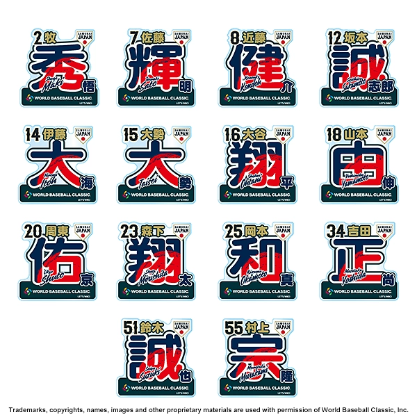 2026 WORLD BASEBALL CLASSIC 選手N&N アクリルクリップ コレクション ランダム