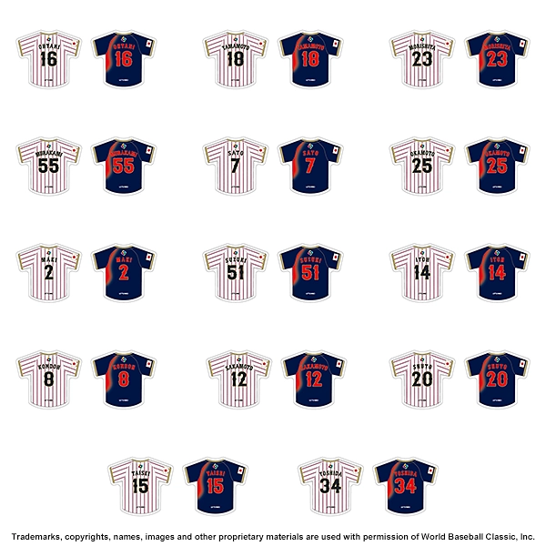 2026 WORLD BASEBALL CLASSIC 選手N&Nステッカー コレクション ランダム