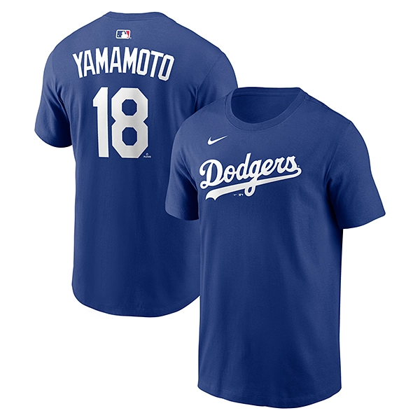 Nike 山本由伸 ロサンゼルス・ドジャース Name & Number Tシャツ ブルー