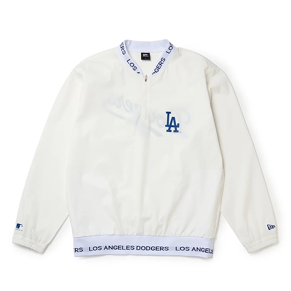 NEW ERA 【GOLF】 ウィンドプルオーバー ジャカードロゴ ロサンゼルス・ドジャース ホワイト