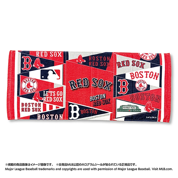 MLB 2026 ボストン・レッドソックス フェイスタオル（総柄）