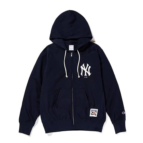 Champion × MLB ジップアップフーディー ヴィンテージ ニューヨーク・ヤンキース